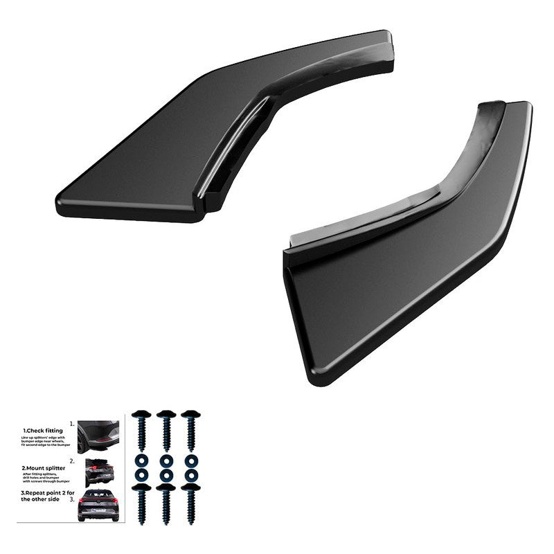 Oneway Heckschürzenansätze (Seitenteile) passend für Volkswagen Golf VII HB GTi/GTD 2013-2016 - Schwarz glänzend