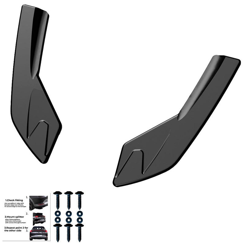 Oneway Heckschürzenansätze (Seitenteile) passend für Audi S3 8V Sportback 2013-2016 - Schwarz glänzend