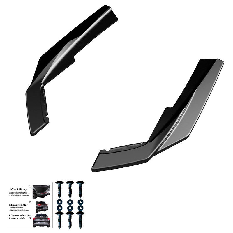 Oneway Heckschürzenansätze (Seitenteile) passend für BMW 3er G20/G21 M-Pack Facelift 2022- - Schwarz glänzend