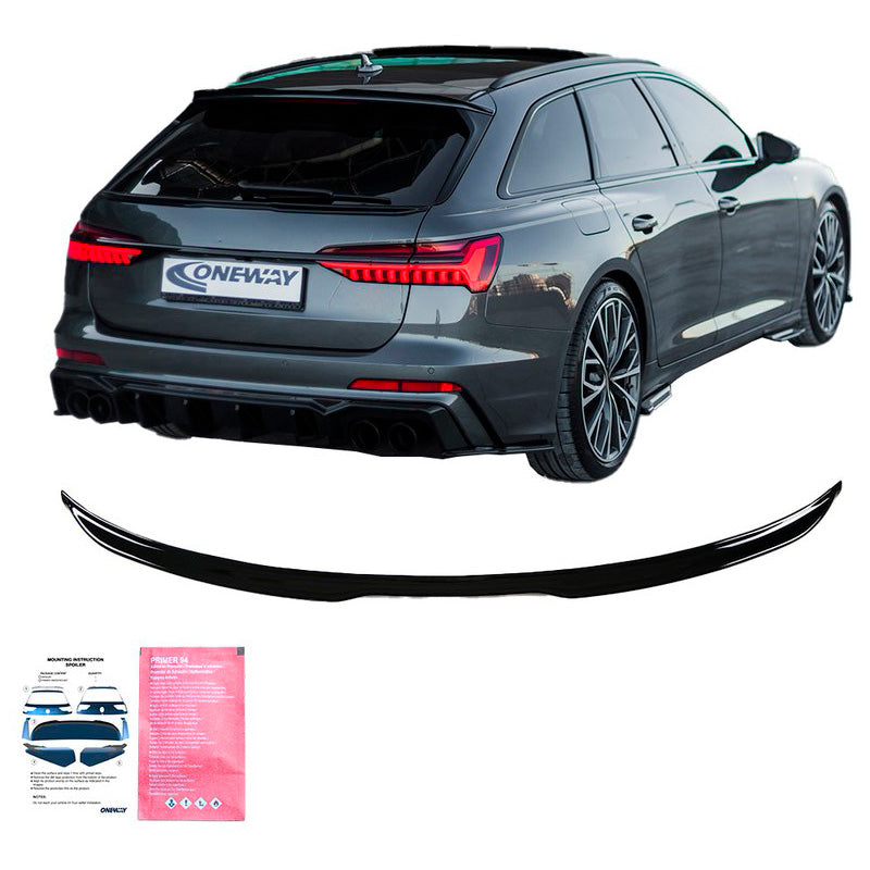 Oneway Heckflügel passend für Audi A6 S-Line/S6 C8 Avant 2018- - Schwarz glänzend