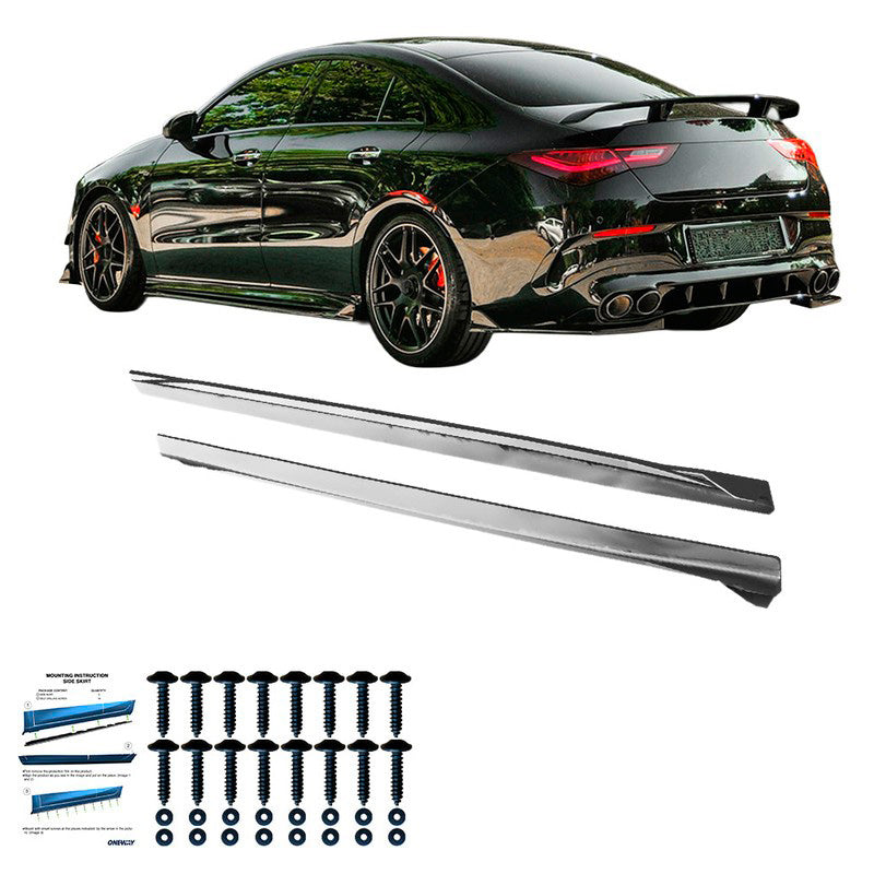 Oneway Satz Seitenschweller passend für Mercedes CLA (C118/X118) Coupe/Shooting Brake CLA35/CLA45 AMG 2019-2023 - Schwarz ...