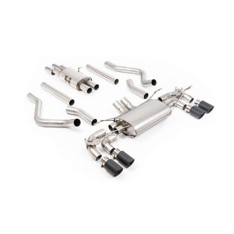 Milltek Sport Abgasanlage passend für Land Rover / Range Rover Defender 130 5.0 V8 resonated - Carbon Endrohre