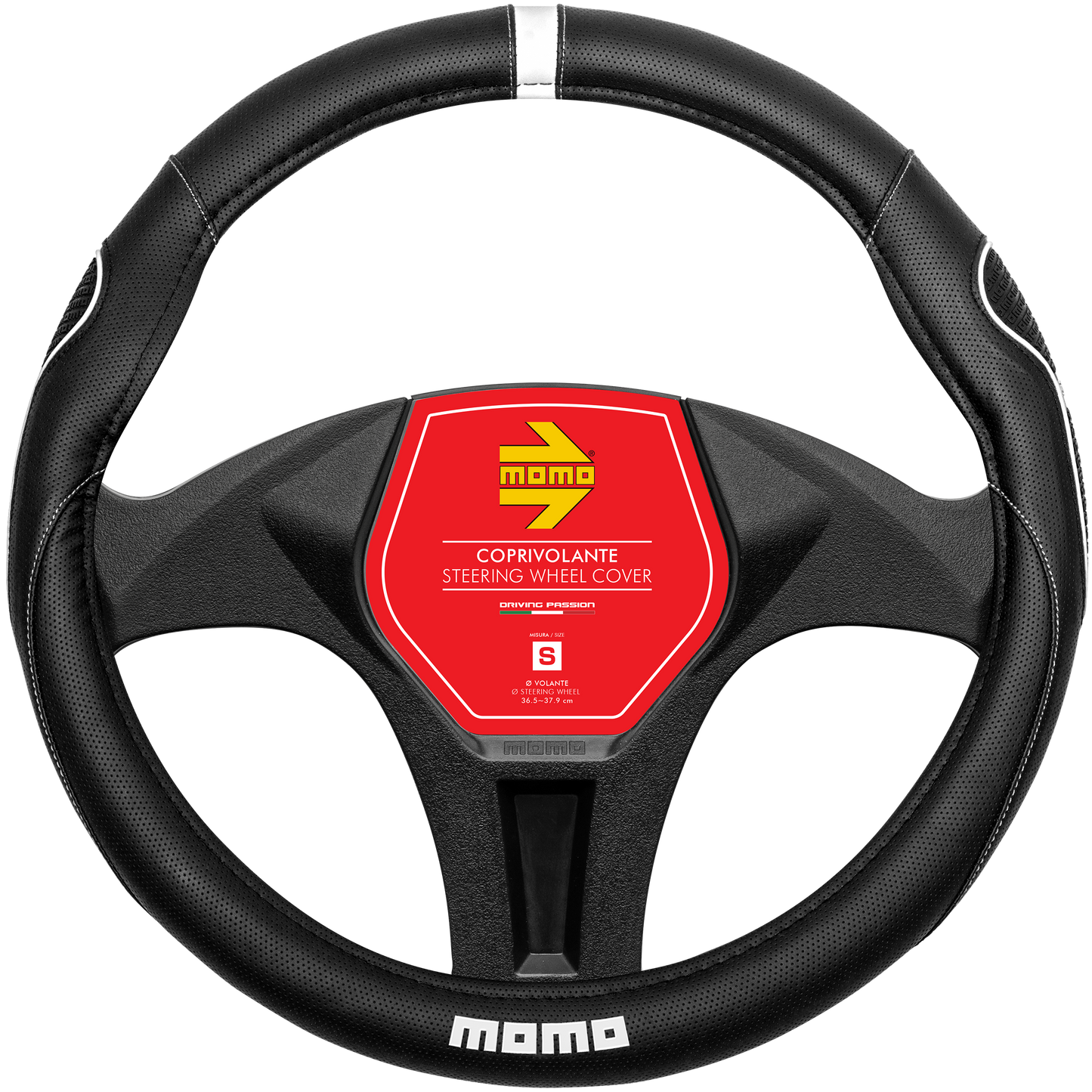 MOMO Lenkradhülle SWC 014 Super Grip schwarz / weiß Gr. S