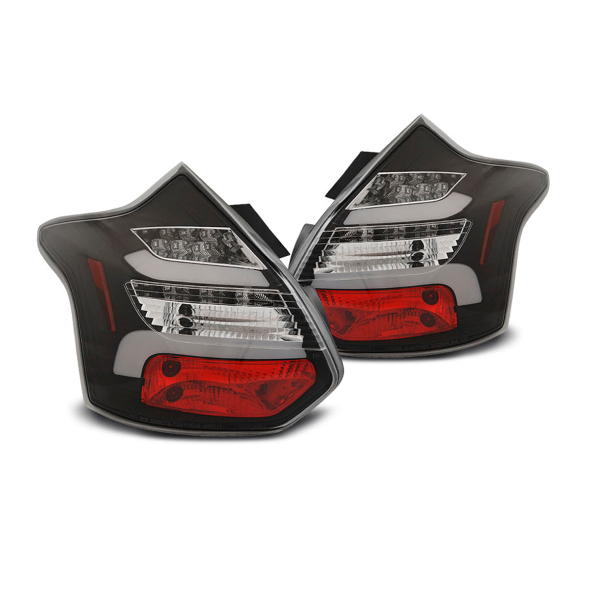 Rücklichter passend für Ford Focus 3 11-10.14 Hatchback Schwarz LED Bar sequenziell
