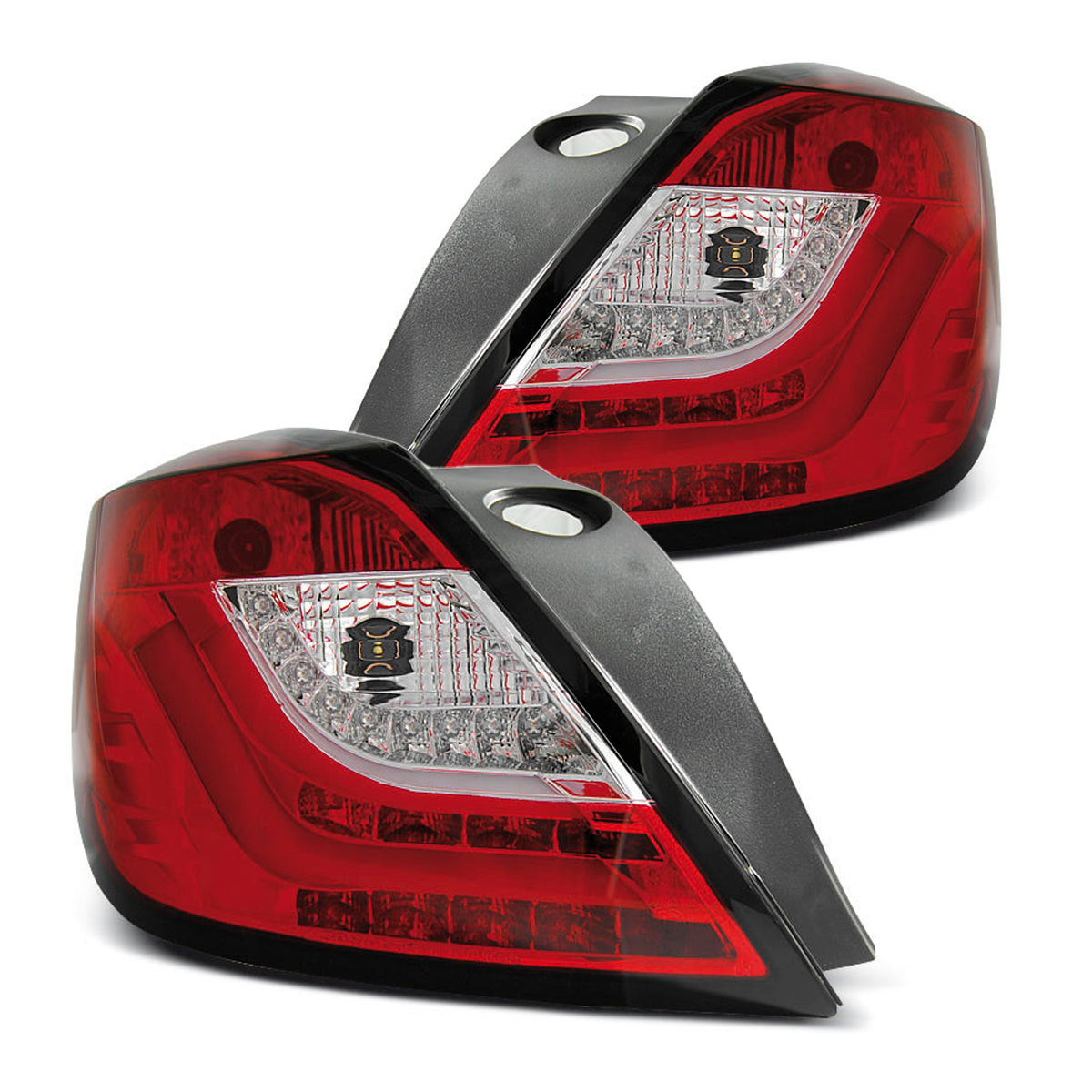 Rücklichter passend für Opel Astra H 03.04-09 3D Rot Weiß LED
