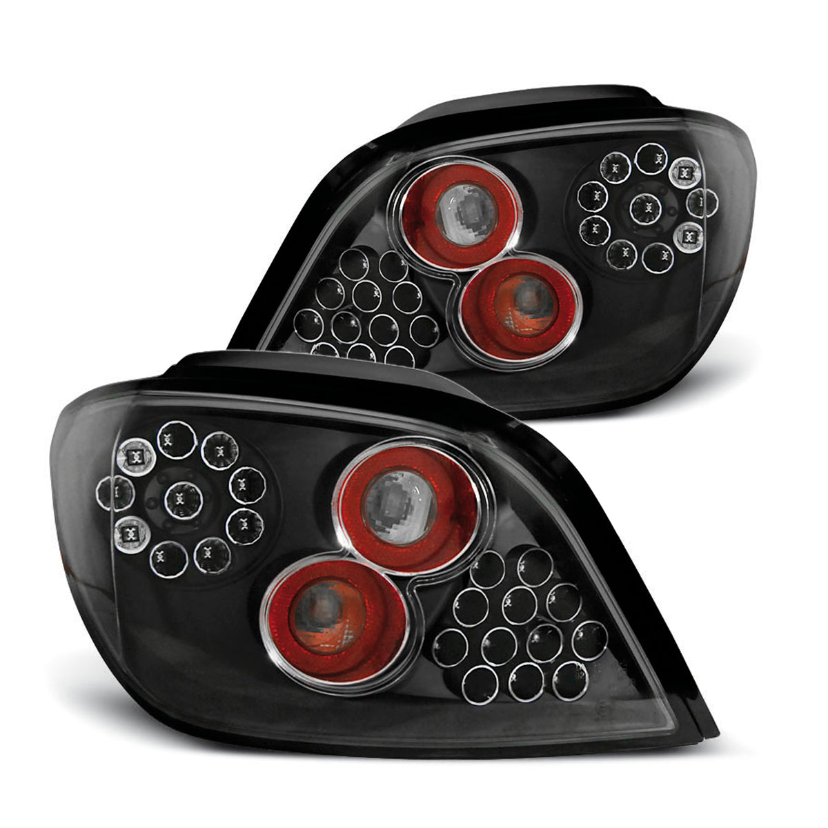 Rücklichter passend für Peugeot 307 04.01-07 Schwarz LED