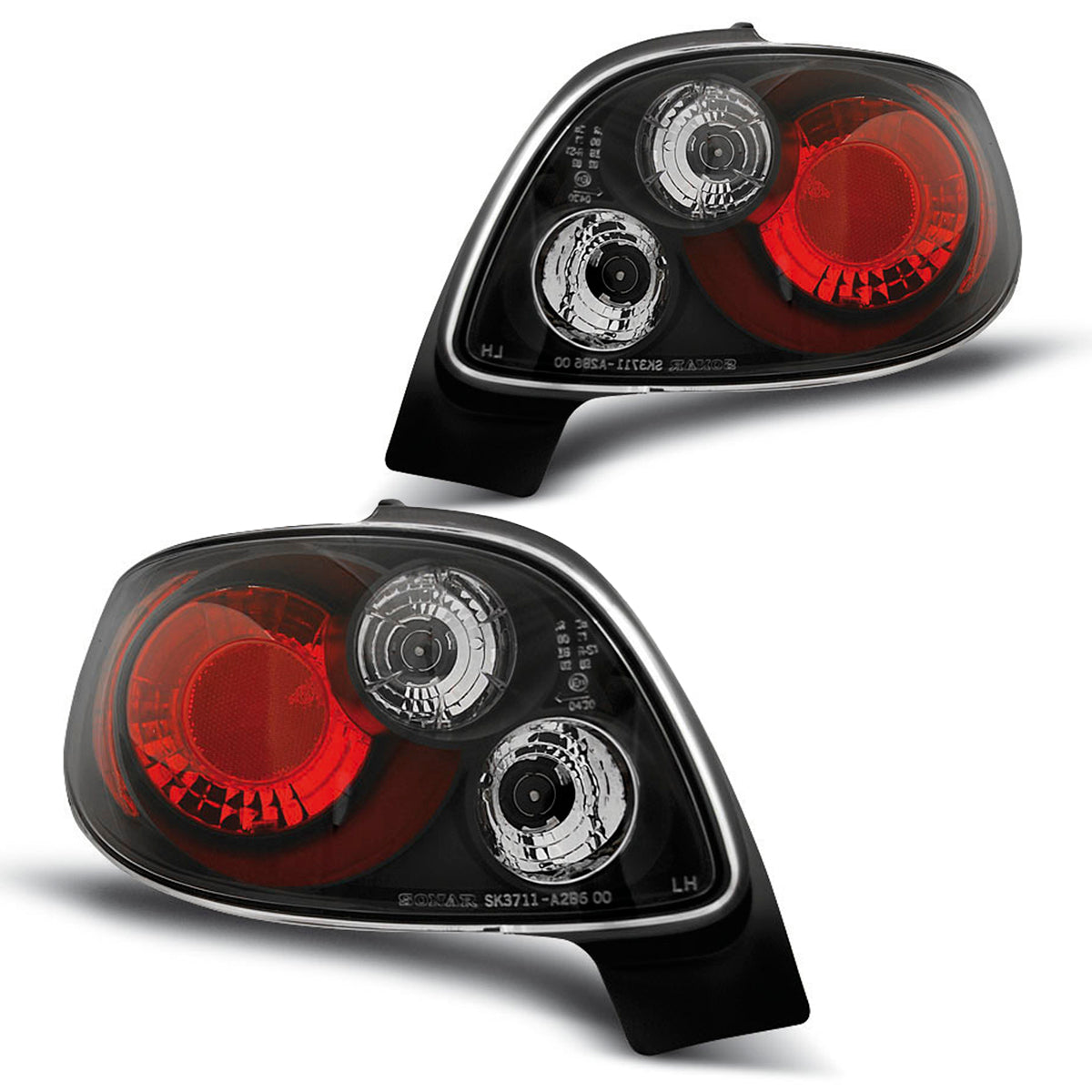 Rücklichter passend für Peugeot 206 CC 10.98- Schwarz