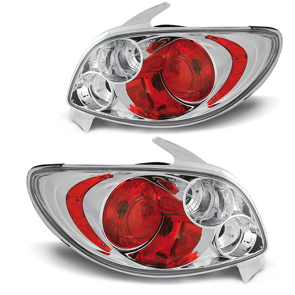 Rücklichter passend für Peugeot 206 10.98- Chrom