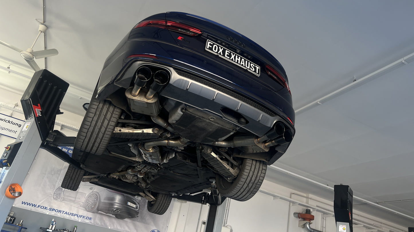Audi S4/ S5 - B9 Endschalldämpfer rechts/links mit Abgasklappen, Mittelschalldämpfer und Vorschalldämpfer - 2x100 Typ 25 ...