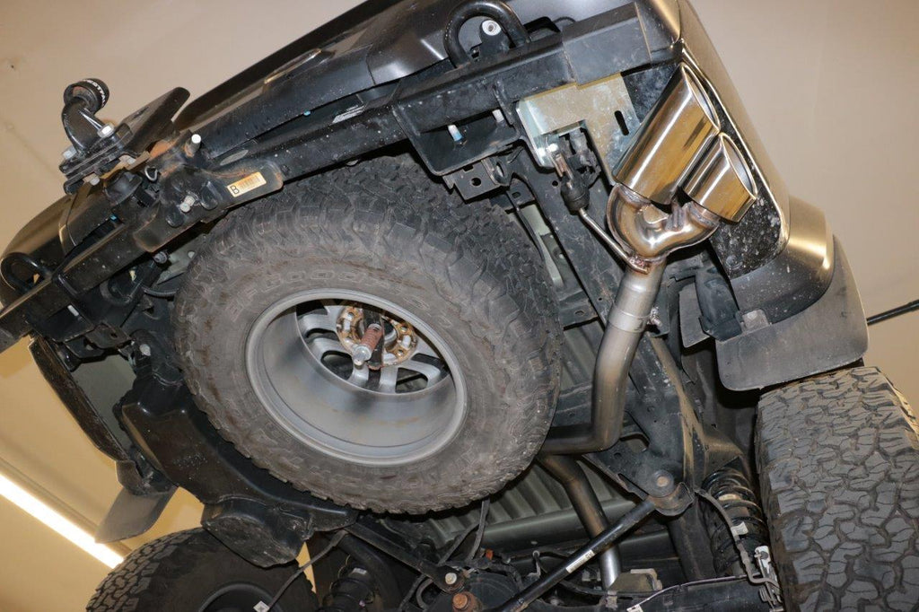 Ford Raptor - Doppelkabine Endschalldämpfer Sidepipe, Ausgang an der rechten Fahrzeugseite hinter dem Hinterrad  - 2x115x8...