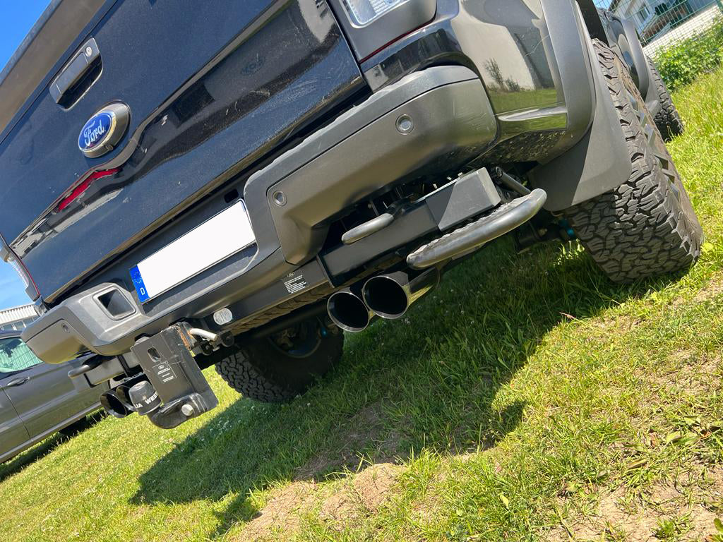 Ford Raptor - Doppelkabine Endschalldämpfer Ausgang rechts/links - 2x100 Typ 25 rechts/links schwarz emalliert