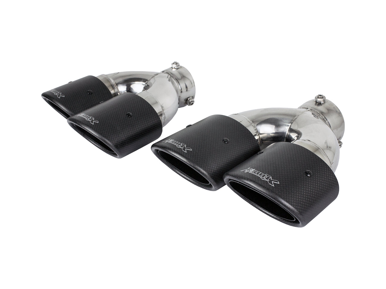Bull-X Endrohrset Y-Style: Typ 14 Carbon oval versetzt 2x225x70 (A:1x64mm + 1x76mm)