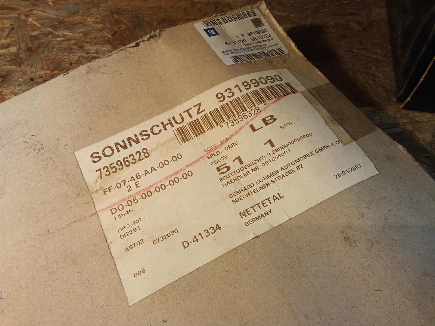 Original GM Opel Astra H Sonnenschutz Neu
