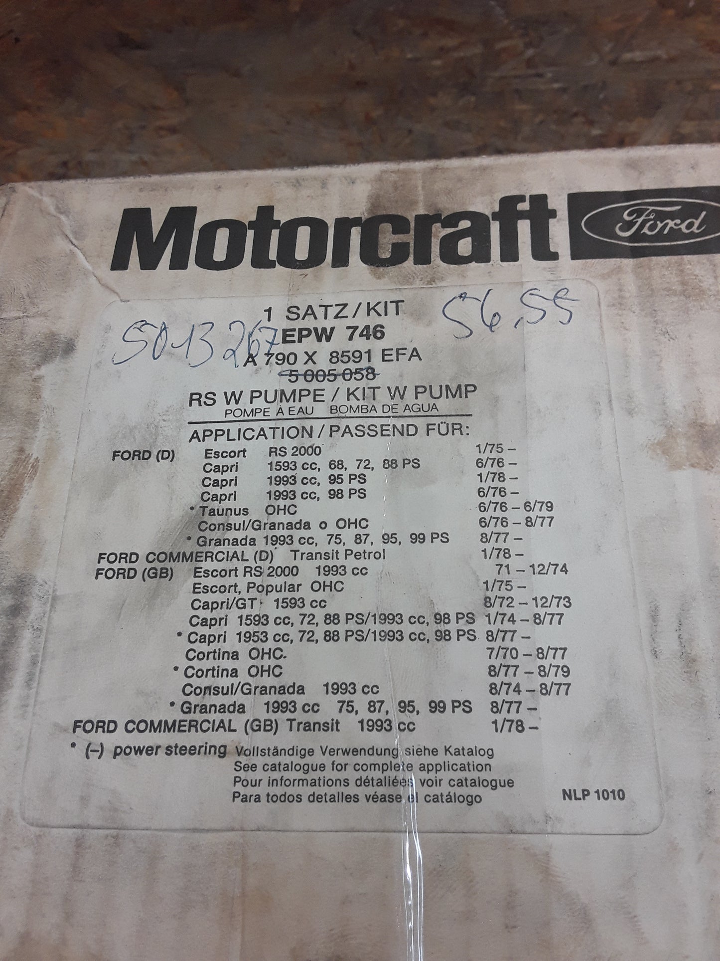 Ford Modelle (siehe Bild) Wasserpumpe original Ford Motorcraft NEU