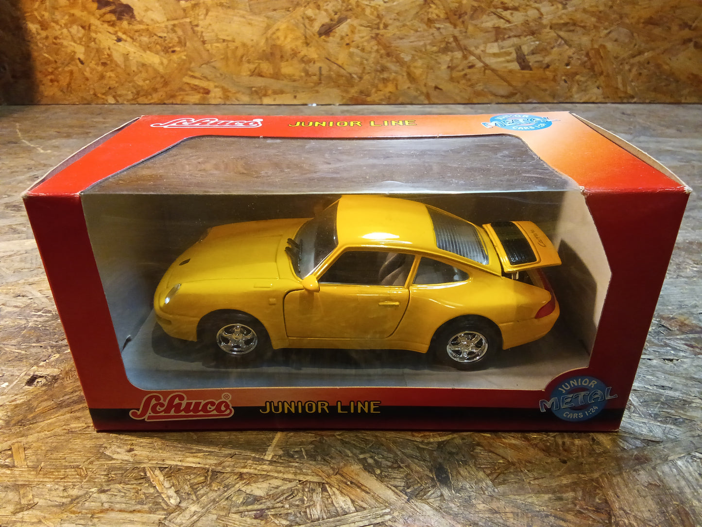 Porsche Carrera 911 BJ 1993, Gelb Modellauto original Schuco NEU aus Altbestand