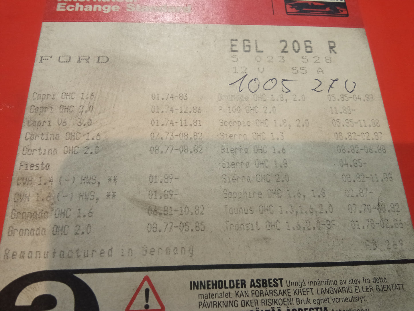 Siehe Bild für die Modelle Lichtmaschine 12V/55A original Motorcraft NEU