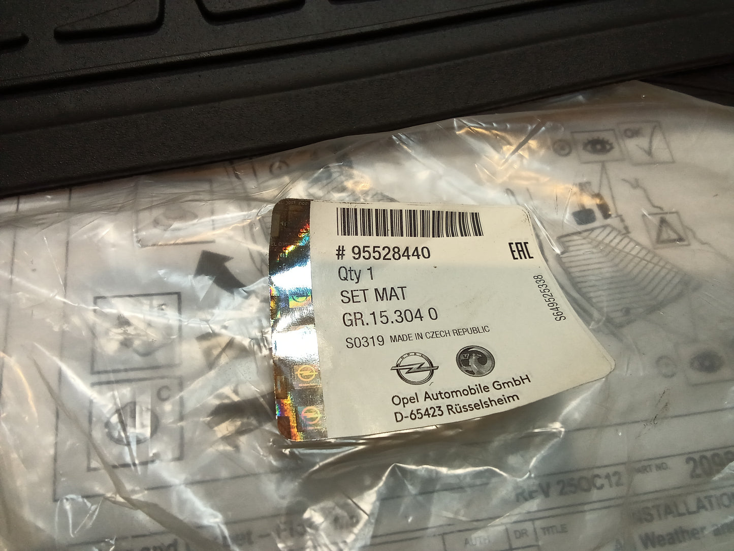 Opel Crossland X Fußmattensatz Gummi original GM NEU