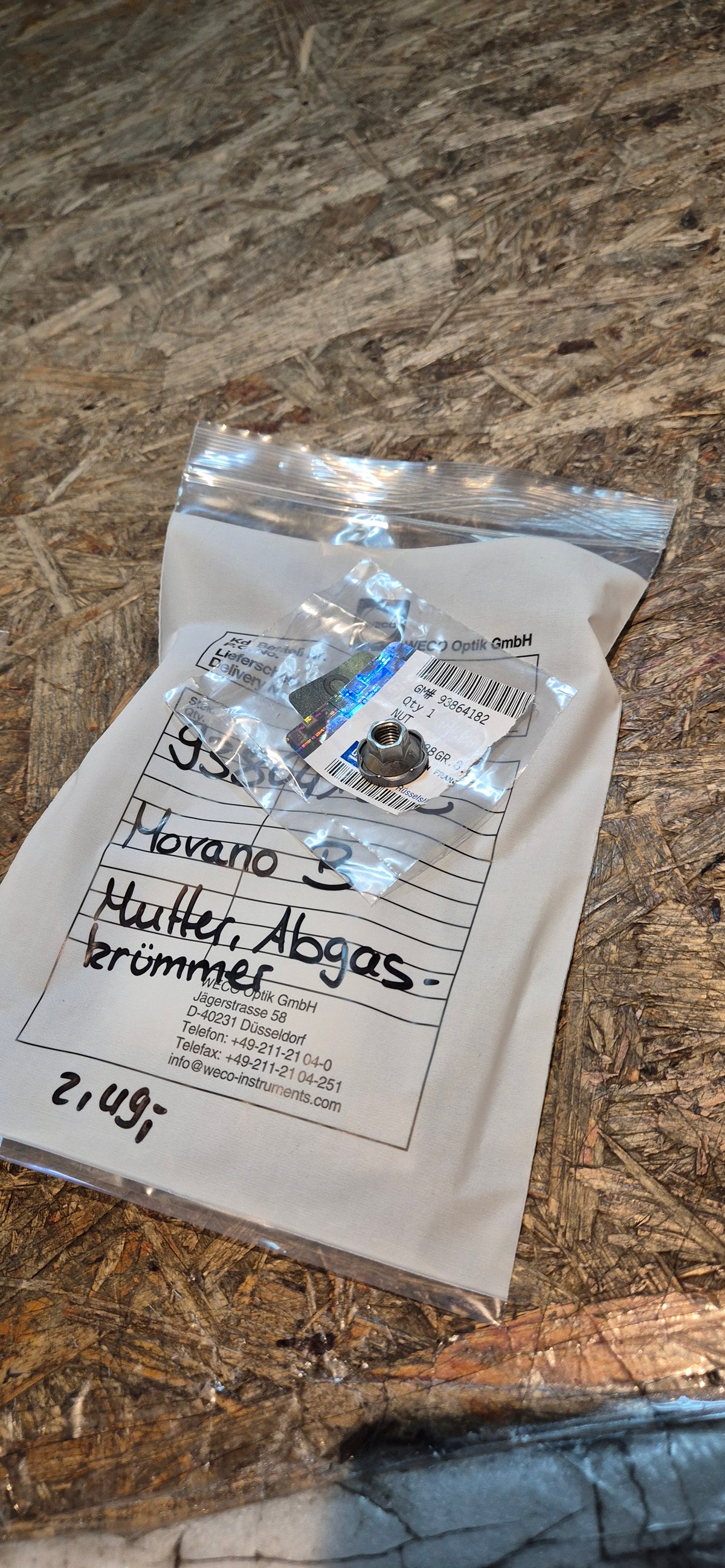 Mutter Abgaskrümmer Movano Original Neu
