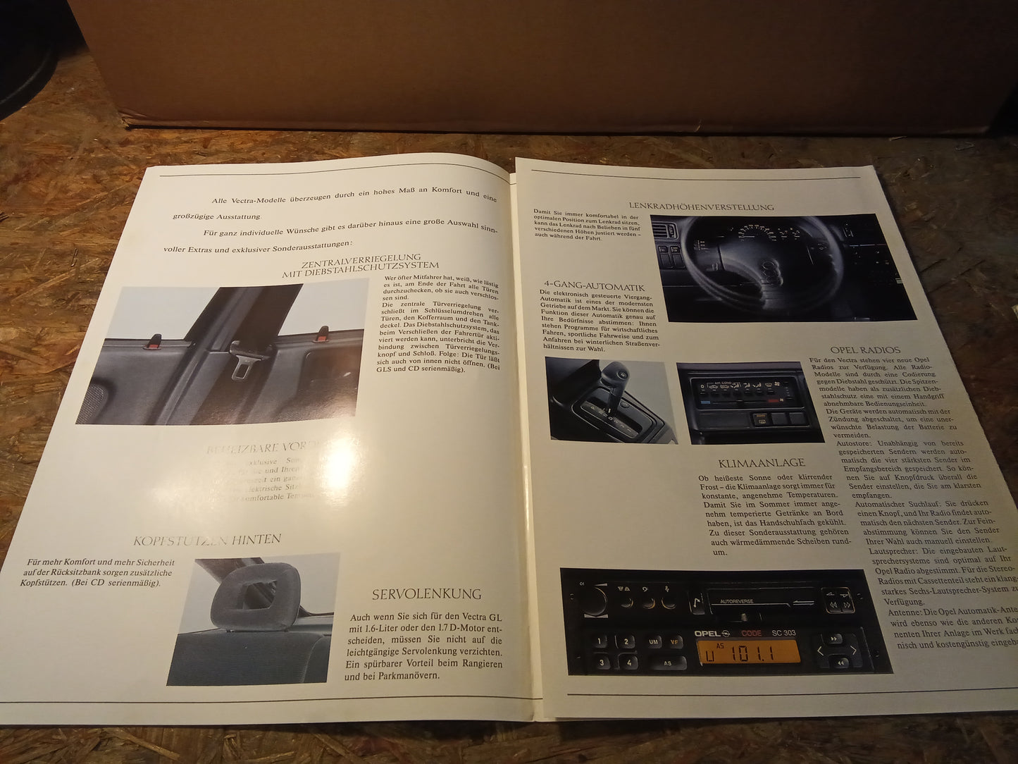 Prospekt Vectra Sonderausstattung