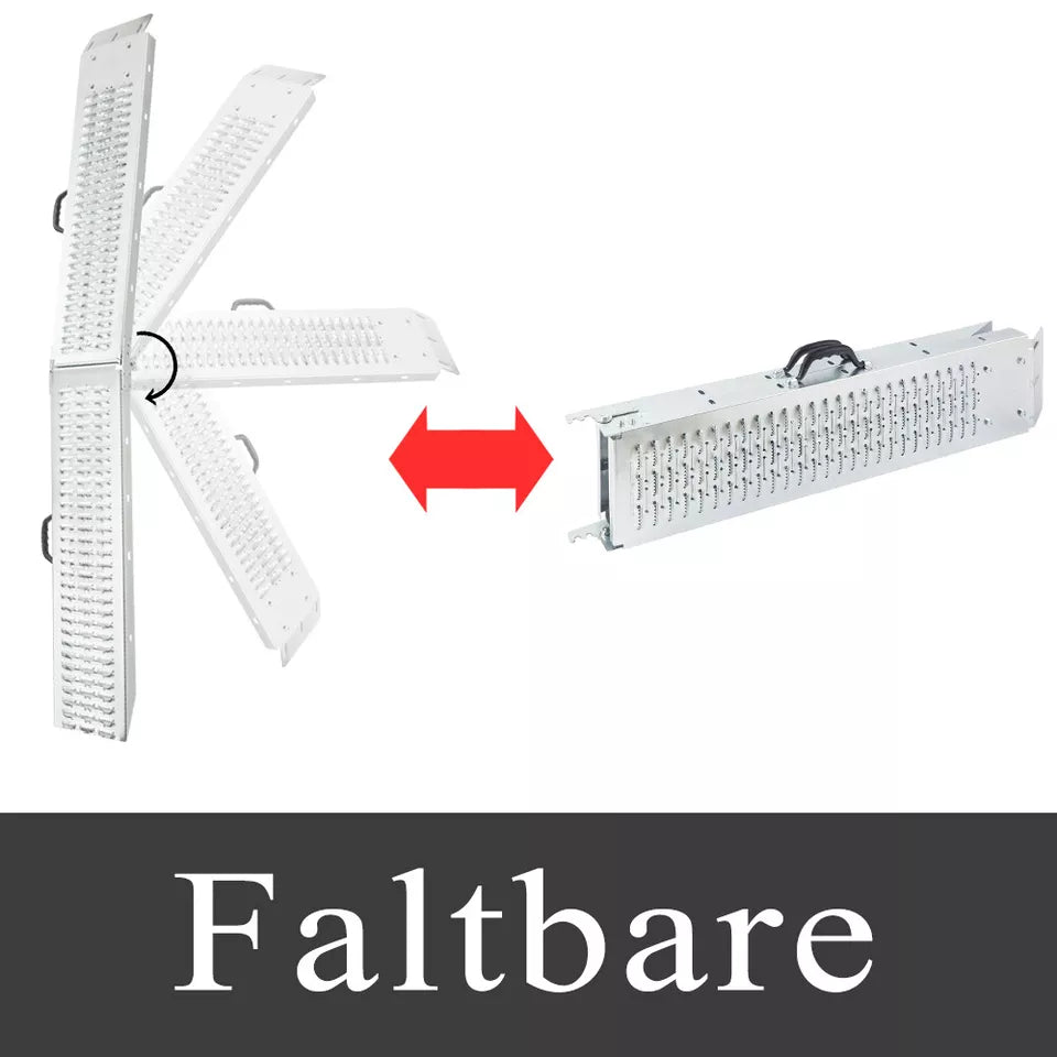 2x Faltbare Auffahrrampe – Max. 400 kg Belastbarkeit – Eisen, Klappbar
