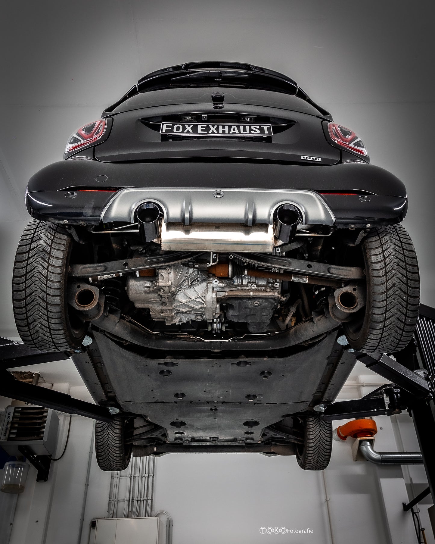 Smart Fortwo 453 Brabus Coupe & Cabrio Endschalldämpfer quer Ausgang rechts/links inkl. Flexstück - 1x90 Typ 25 rechts/lin...