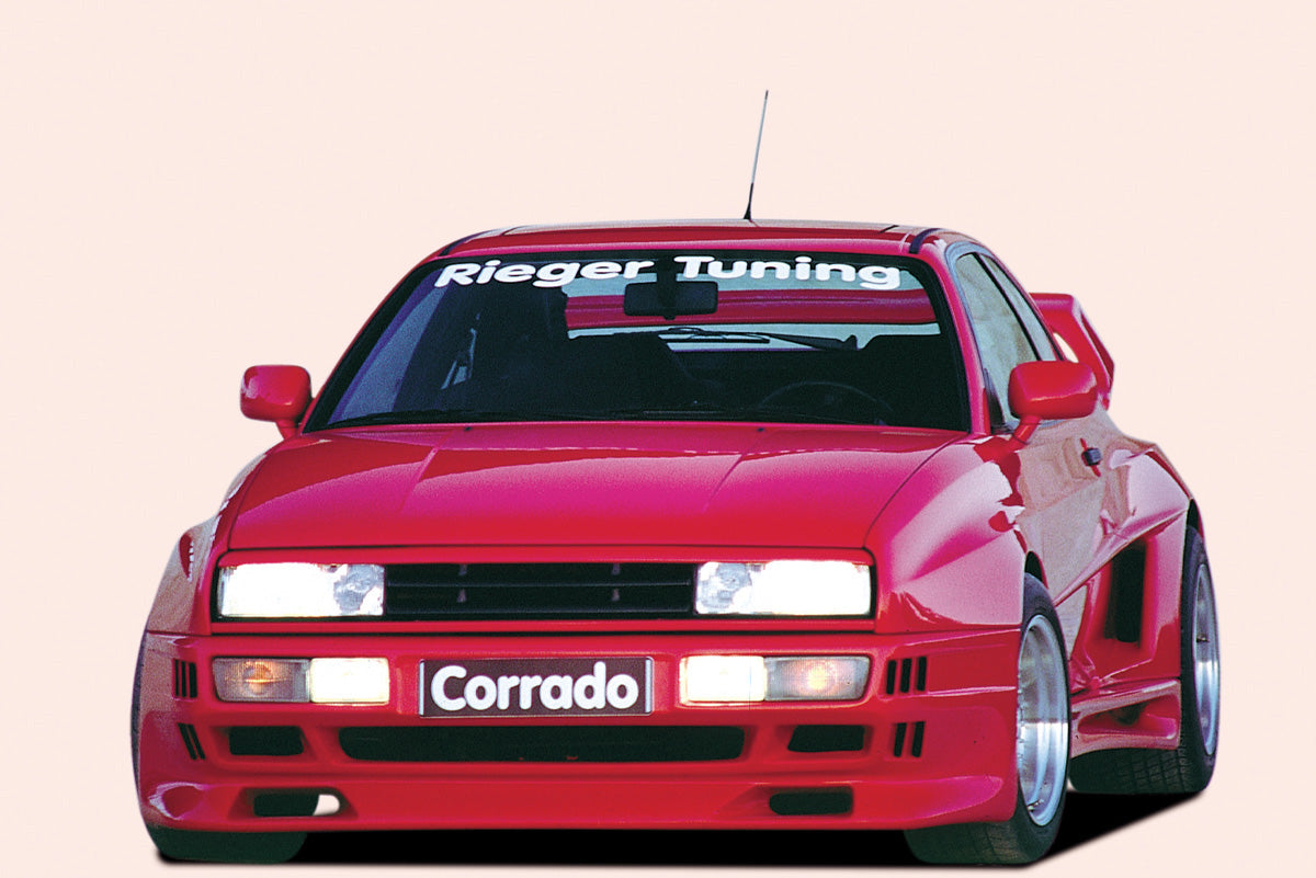 VW Corrado (53I) Rieger Spoilerstoßstange Breitbau II mit Aussparung für NSW, GFK,
Montagezubehör