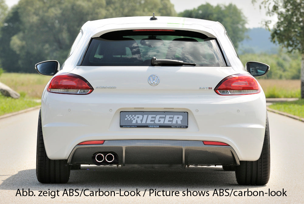 VW Scirocco 3 (13) Rieger Heckeinsatz für R-Line Heckschürze für orig. Doppelendrohr li, ABS, für Fzg. mit R-Line Exterieur,
inkl. Montagezubehör, Gutachten