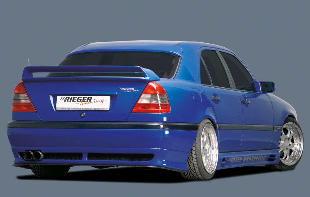Mercedes C-Klasse (W202) Rieger Heckansatz ab Bj. 07.97- (ab Modell 98), nicht für T-Modell GFK,
inkl. Alugitter, Gutachten, Montagezubehör