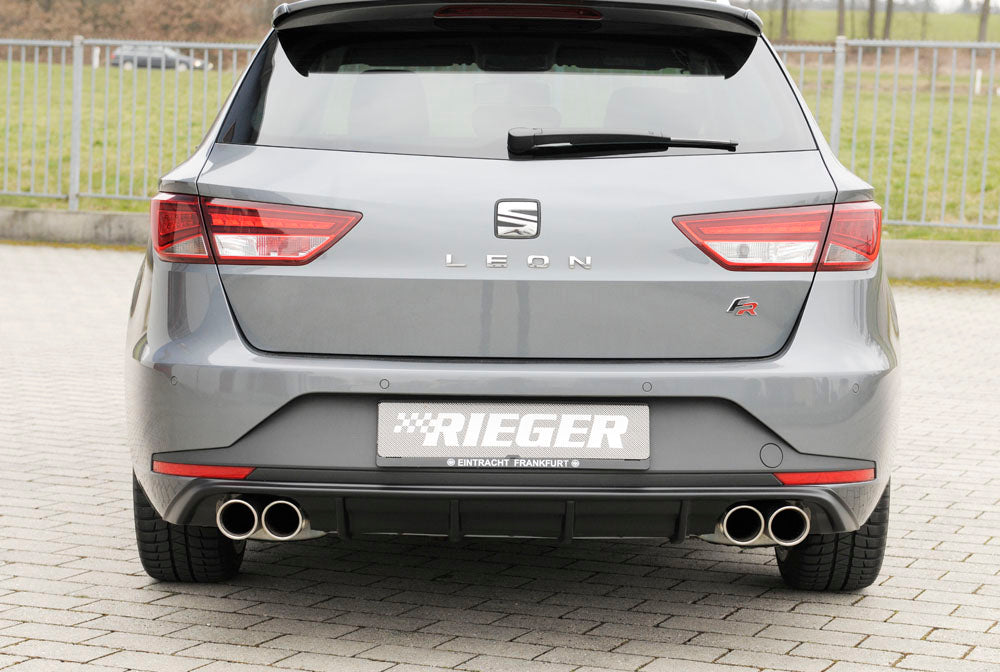 Seat Leon FR (5F) Rieger Heckeinsatz (27021) für Doppelendrohr li. u. re., ABS,
inkl. Montagezubehör, Gutachten