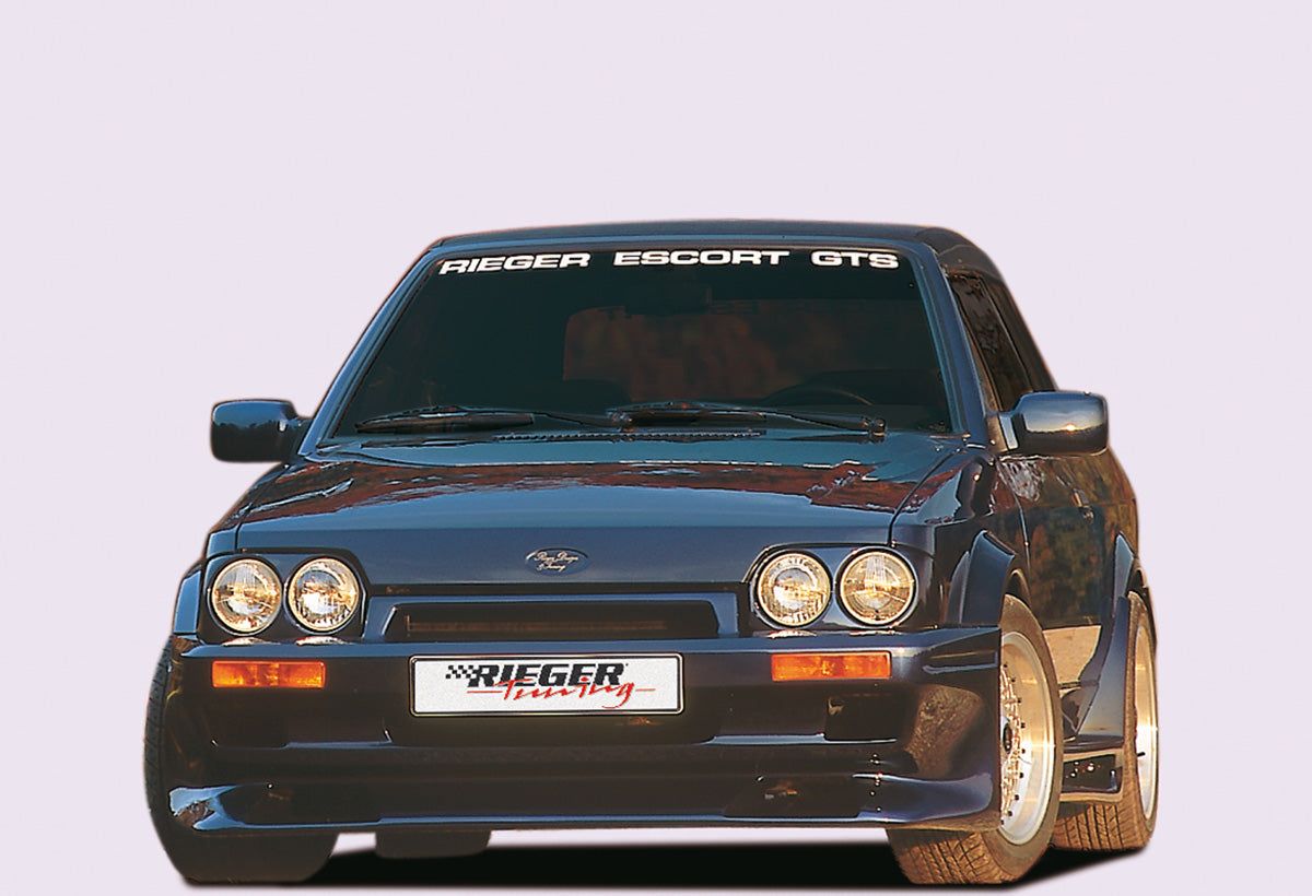 Ford Escort 4 Rieger Spoilerstoßstange Breitbau I Escort IV mit Aussparung für Blinkleuchten, GFK inkl. Gutachten, Montagezubehör