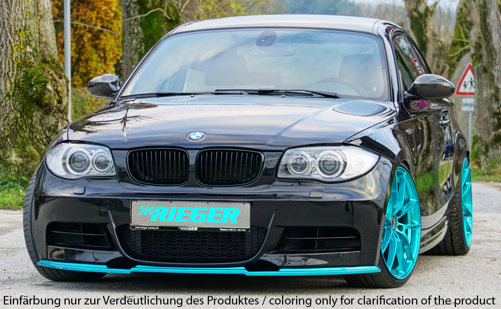 BMW 1er E82, E88 (182 / 1C) Rieger Spoilerschwert nur für M-Paket-Frontschürze gekantete Version, für orig. Frontschürze, ABS, für Fzg. mit M-Technik,
inkl. Montagezubehör, ABE