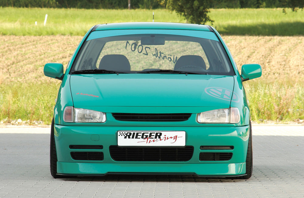 VW Polo 4 (6N) Rieger Spoilerlippe RT01 mit Stylingpaket, GFK,
inkl. Gutachten, Montagezubehör