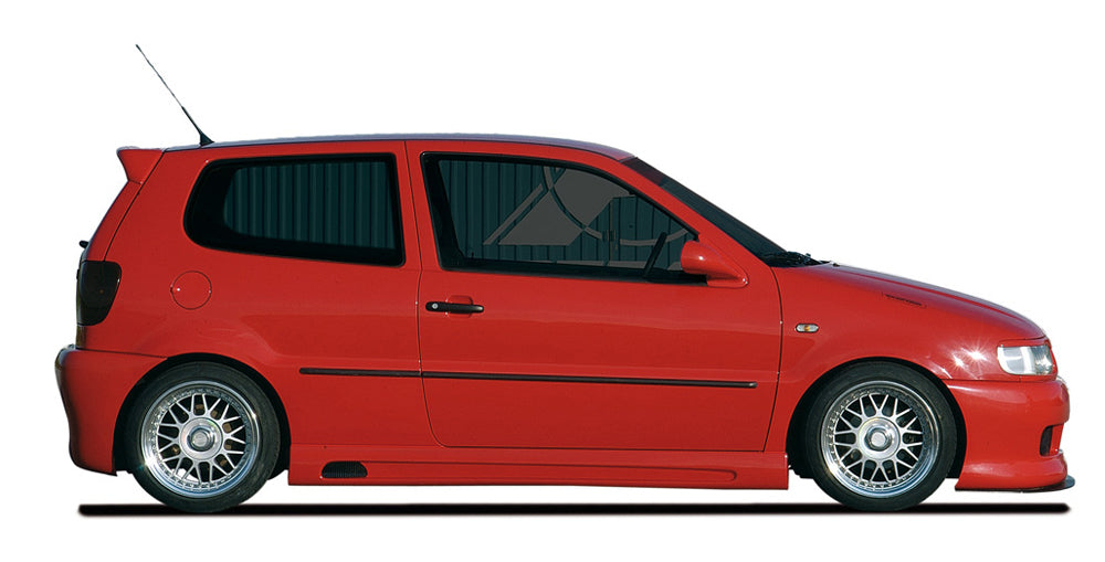 VW Polo 4 (6N) Rieger Seitenschweller -> auch Polo 4 (6N2) links, mit Schacht, mit Ausschnitt, ABS,
inkl. Alugitter, Gutachten, Montagezubehör