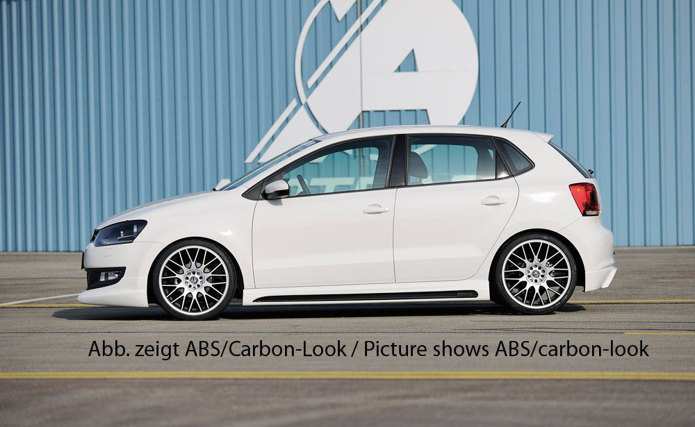 VW Polo 6 (6R) Rieger Seitenschweller links, mit Schacht, mit Ausschnitt, ABS,
inkl. Alugitter, Montagezubehör