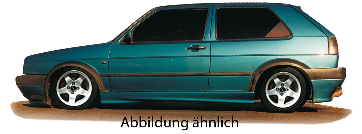 VW Golf 2 Rieger Seitenschweller -> mit GTI Ausschnitt rechts, ABS,
inkl. Gutachten, Montagezubehör