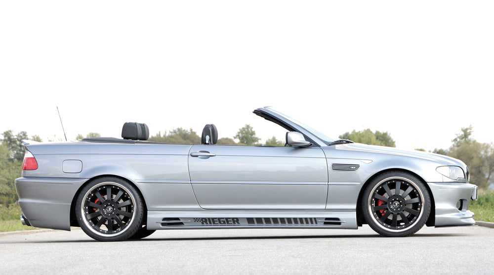 BMW 3er E46 Rieger Seitenschweller (185mm) -> nicht für Touring tiefe Version, links, mit Schacht und 2 Ausschnitten, ABS,
inkl. Alugitter, Gutachten, Montagezubehör