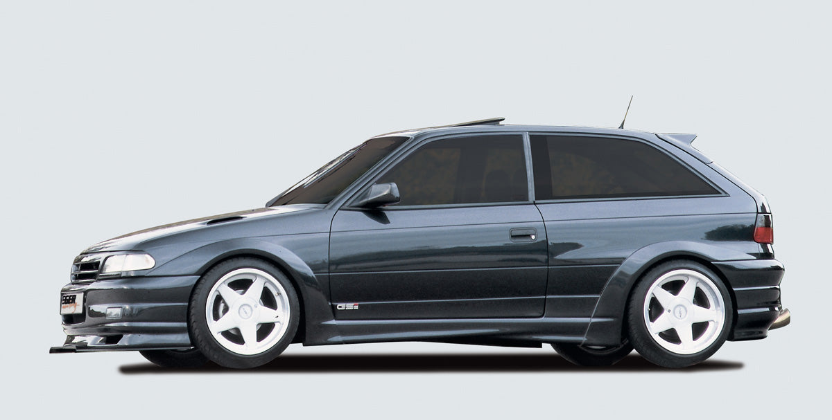 Opel Astra F Rieger Seitenschweller RT04 - orig. Türaufsatz ist erforderlich links, ABS,
inkl. Gutachten, Montagezubehör