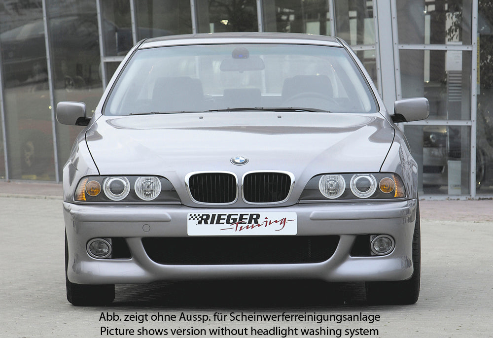 BMW 5er E39 Rieger Spoilerstoßstange mit Halter f. orig. NSW, ABS, für Fzg. mit Scheinwerferreinigungsanlage,
inkl. Alugitter, Gutachten, Montagezubehör