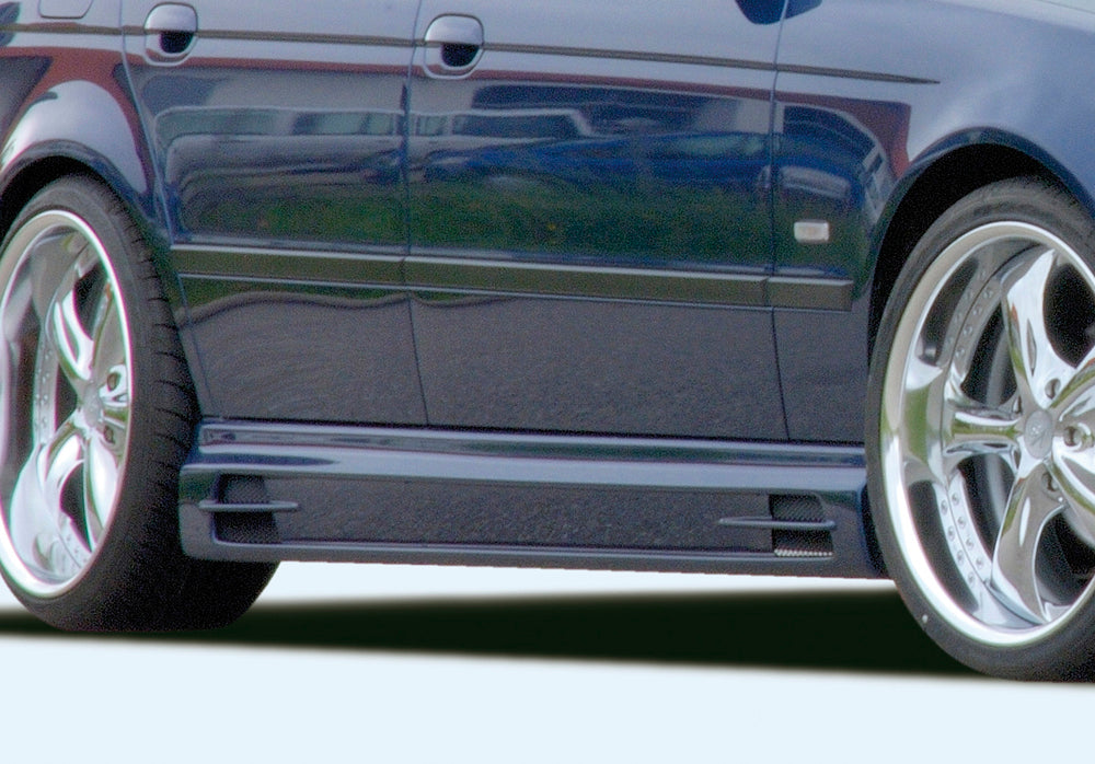 BMW 5er E39 Rieger Seitenschweller links, mit Schacht und 2 Ausschnitten, ABS,
inkl. Alugitter, Gutachten, Montagezubehör