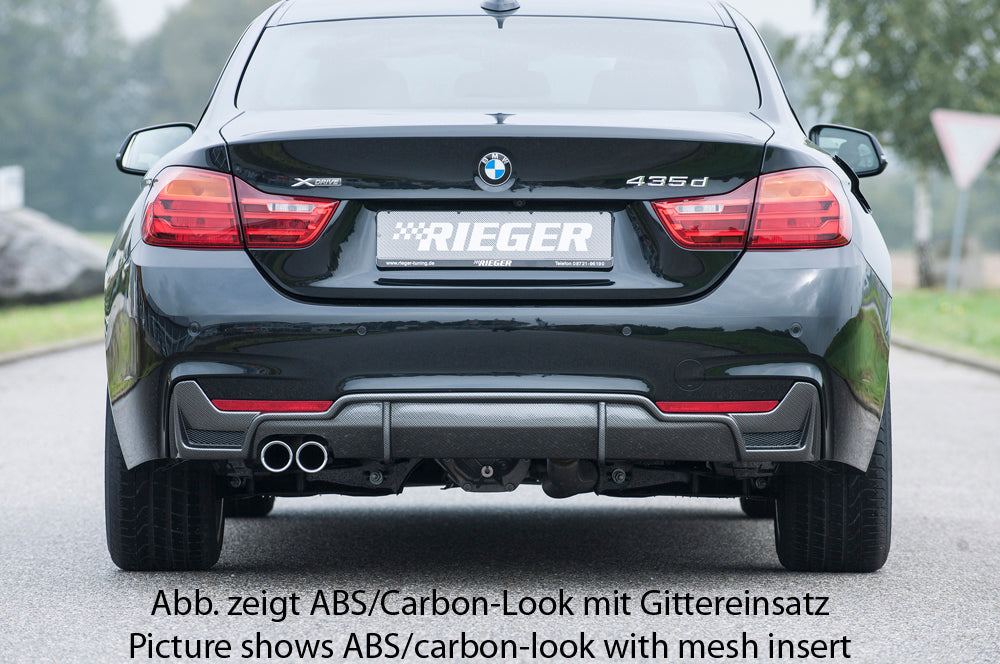 BMW 4er F32 (3C) Rieger Heckeinsatz nur für M-Paket-Heckschürze für orig. Doppelendrohr li, ABS, für Fzg. mit M-Technik,
inkl. Montagezubehör, Gutachten