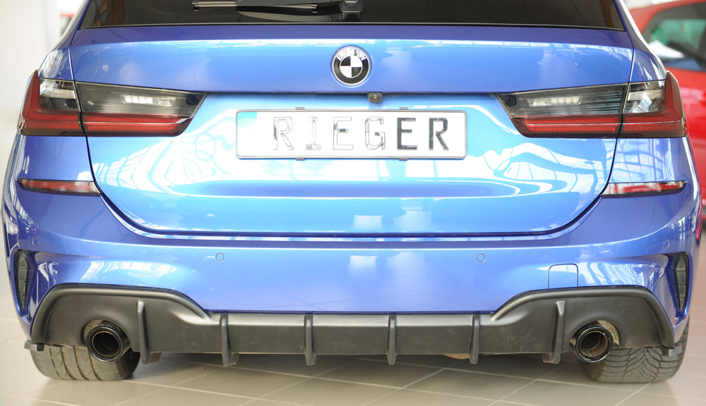BMW 3er G20 (G3L) Rieger Heckeinsatz für orig. Endrohr li. u. re., (90mm ø), ABS, für Fzg. mit M-Sport-Paket, ohne Anhäng...