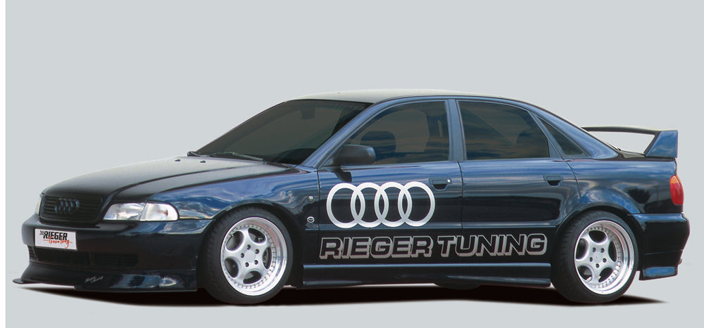 Audi A4 (B5) Rieger Seitenschweller flache Version, links, ABS,
inkl. Gutachten, Montagezubehör, Aluwinkelleisten