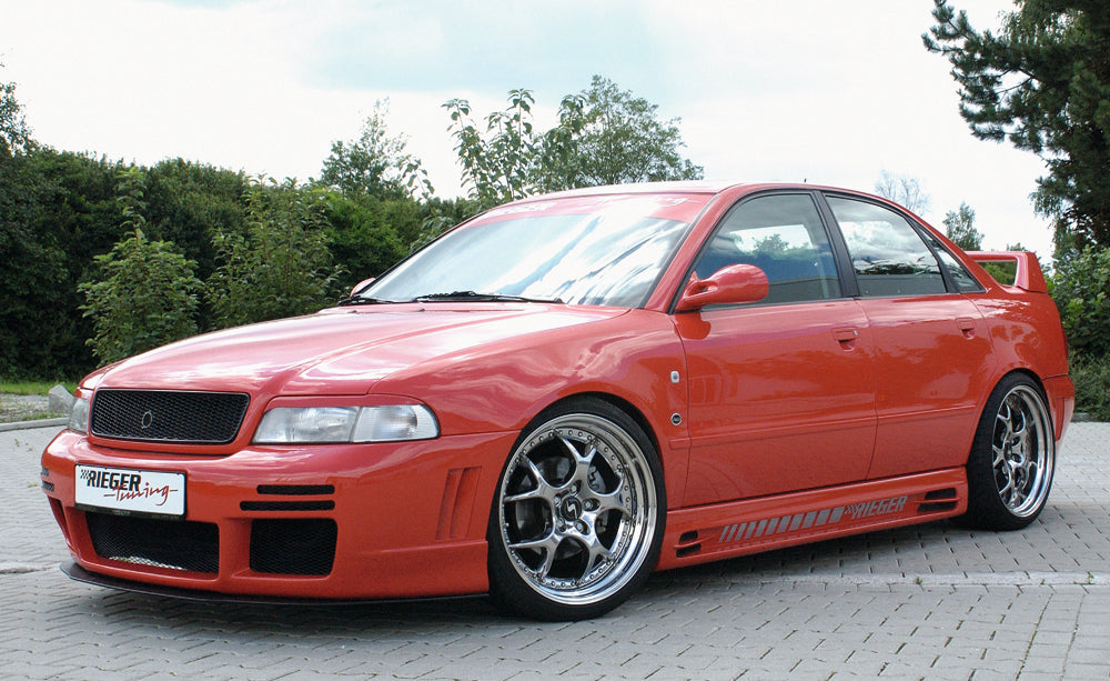 Audi A4 (B5) Rieger Spoilerschwert für Spoilerstoßstangen 55025/55028 gerade Version, für Spoilerstoßstange, ABS,
inkl. Montagezubehör, ABE