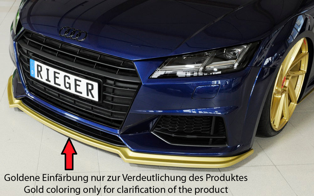 Audi TT (8J-FV/8S) Rieger Spoilerschwert für orig. S-Line-Frontschürze für orig. Frontschürze, ABS, für Fzg.für orig. Frontschürze, ABS, für Fzg.
mit S-Line Exterieur (bis Facelift),
ohne S-Line Exterieur (ab Facelift),
inkl. Montagezubehör, ABE