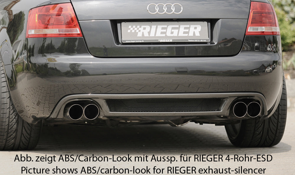 Audi A4 (8H) Rieger Heckeinsatz für orig. Endrohr li. u. re., ABS,
inkl. Alugitter, Montagezubehör, Gutachten
