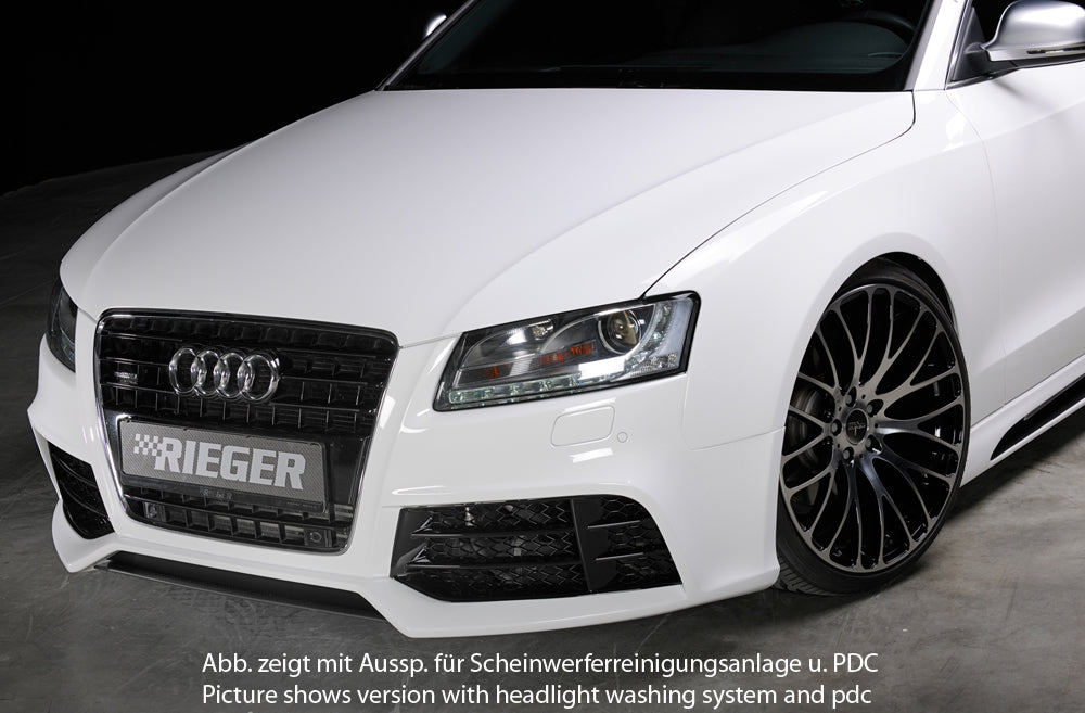Audi A5 (B8/B81) Rieger Spoilerstoßstange orig. Nebelscheinwerfer entfallen, ABS, für Fzg. mit Scheinwerferreinigungsanlage, S-Line Exterieur und ohne S-Line Exterieur,
inkl. Montagezubehör, ABE