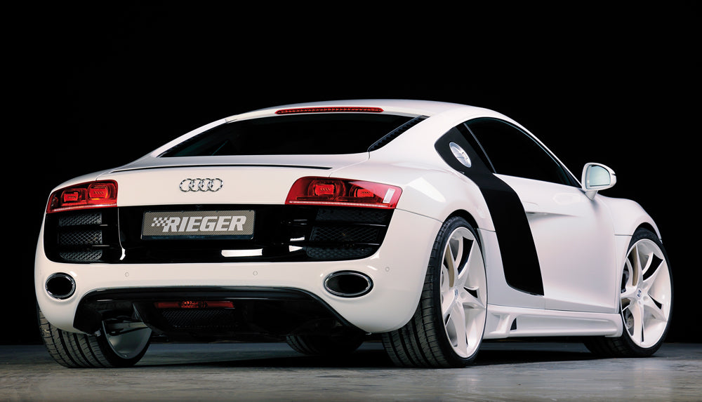 Audi R8 (42) Rieger Seitenschweller rechts, mit Schacht, mit Ausschnitt, ABS,
inkl. Alugitter, Montagezubehör, Gutachten