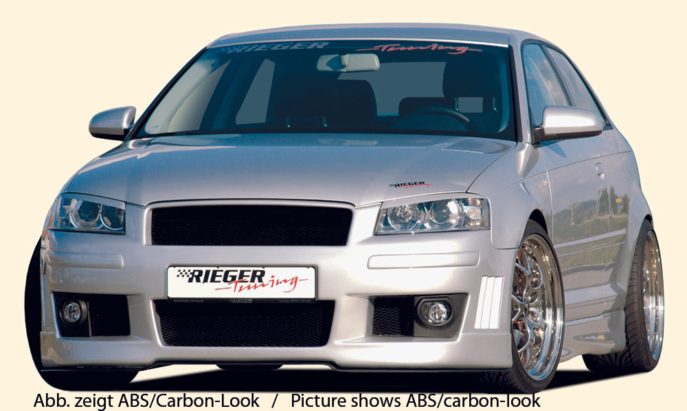 Audi A3 (8P) Rieger Spoilerschwert für Spoilerstoßstange 56702/12/20/31/33 gekantete Version, für Spoilerstoßstange, ABS,
inkl. Montagezubehör, ABE