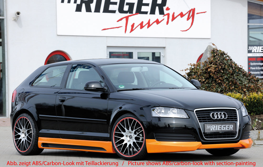 Audi A3 (8P) Rieger Seitenschweller rechts, mit Schacht, mit Ausschnitt, ABS, für Fzg. mit S-Line Exterieur und ohne S-Line Exterieur,
inkl. Alugitter, Montagezubehör, Gutachten