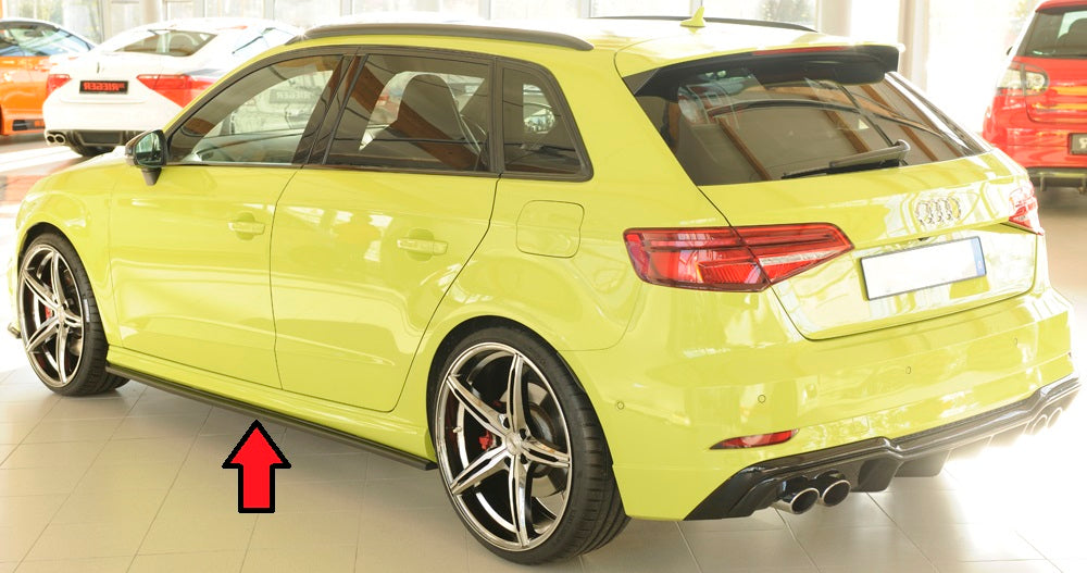 Audi A3 (8V) Rieger Seitenschwelleransatz für S-Line-Schweller / S3-Schweller links, für orig. Seitenschweller, ABS, für Fzg. mit S-Line Exterieur,
inkl. Montagezubehör, Gutachten
